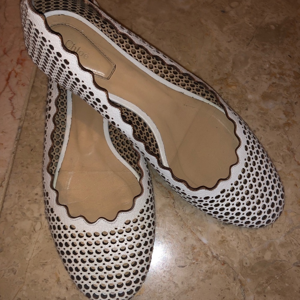 Chloe Lauren Perforated flats